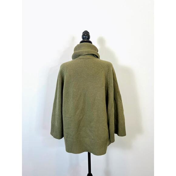 Theory Turtleneck Juliet Sweater in Olive Green Small Pullover Wool Cashmere - Picture 3 of 5